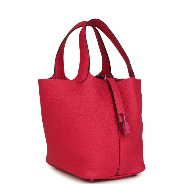Hermes Picotin 18 Monochrome Rose Mexico Clemence Pink Palladium