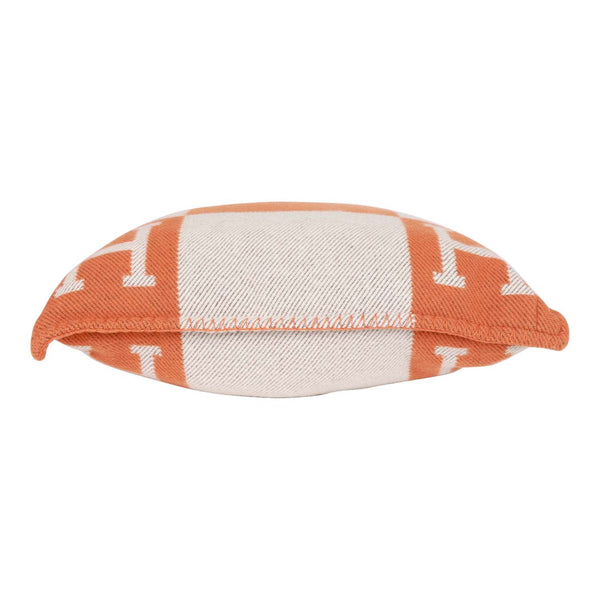 Coussin Hermès Avalon Grand Modèle (70 Cm) – Ecru/Orange – Cachemire Et Laine, Motif Géométrique