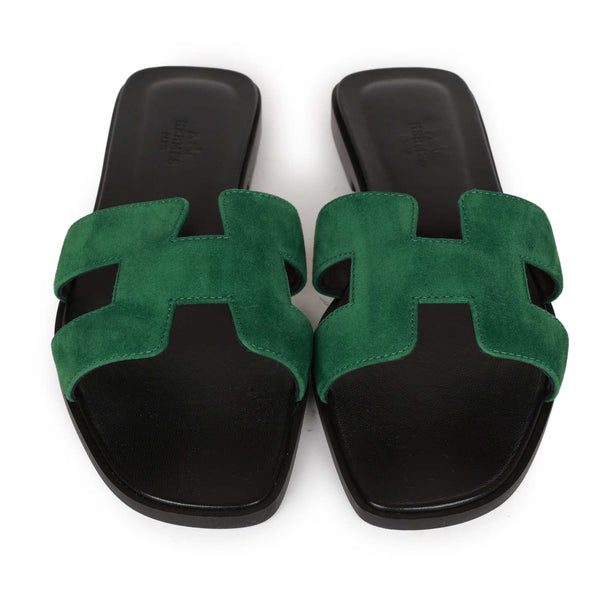 Hermes Oran Sandals Vert Jade Epsom 39.5 EU – Madison Avenue Couture