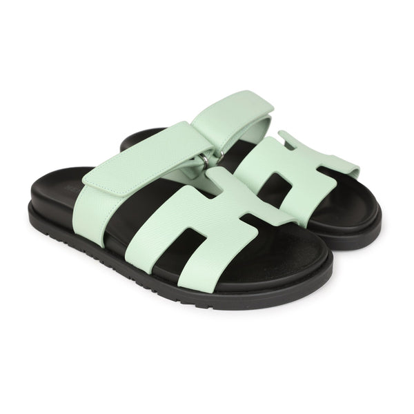 *BNIB* Hermes Womens Chypre Epsom Sandals Vert Jade Green Size 37