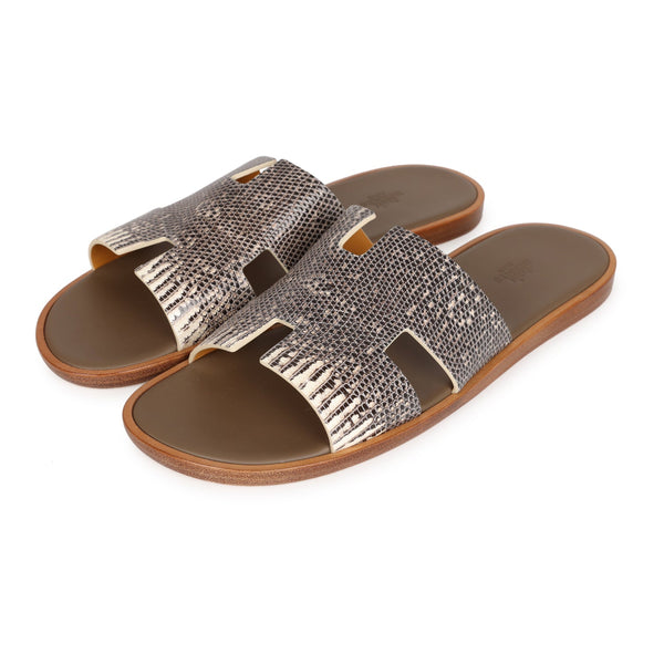 Hermes Mens Izmir Sandals Ombre Lizard 44 EU