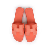 Hermes Oran Sandals Orange Joey Epsom 39.5 EU