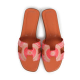 Hermes Oran Sandals Multicolored Terracotta Calfskin 37.5 EU