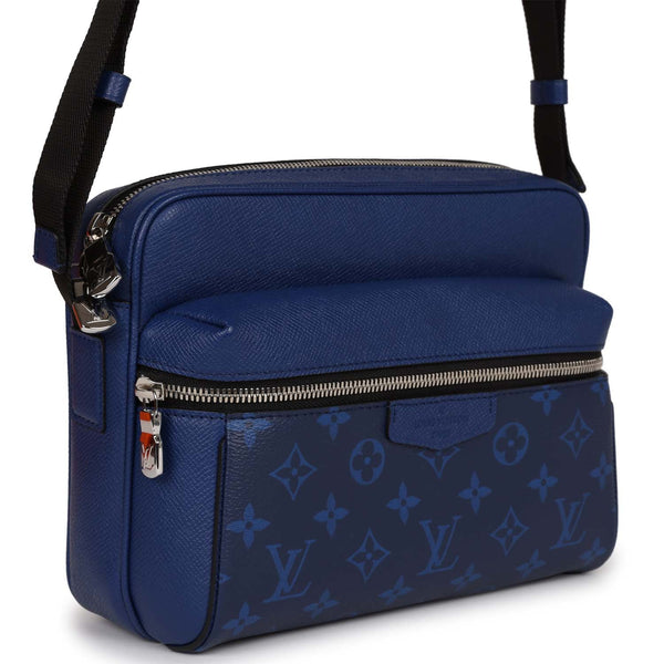 Louis Vuitton Outdoor Messenger Navy Blue in Monogram Coated Canvas/Taiga  Cowhide Leather with Silver-tone - US
