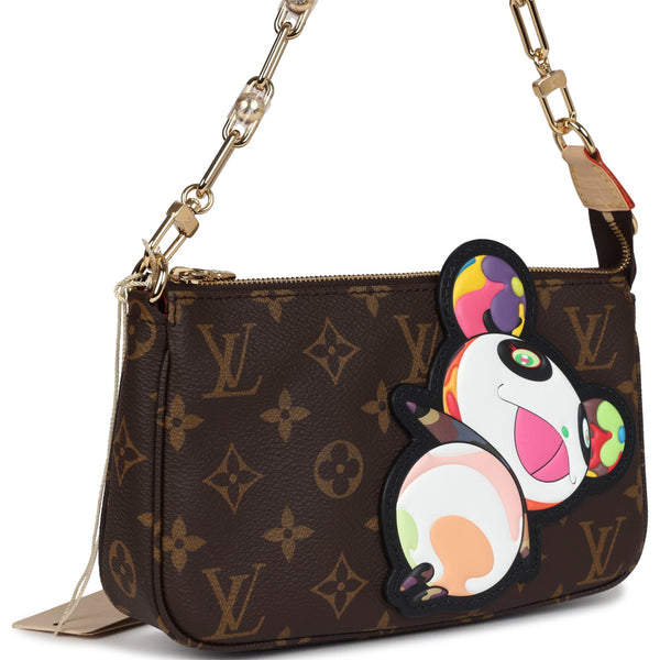 Louis Vuitton X Takashi Murakami Panda Pochette Accessories Brown Mono