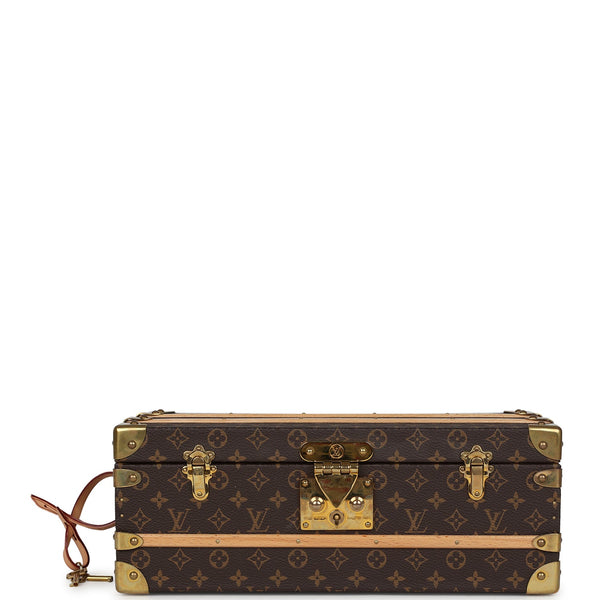 Pre-owned Louis Vuitton Malle Fleurs Trunk Brown Monogram Brass Hardwa