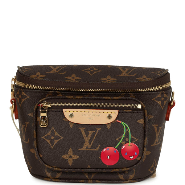 Louis Vuitton X Takashi Murakami Mini Bumbag Cherry Brown Monogram Gol