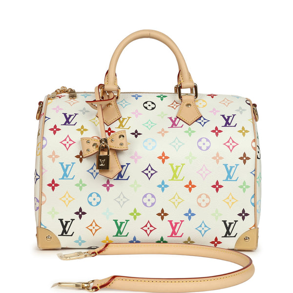 Louis Vuitton X Takashi Murakami Soft Speedy 30 White Multicolored