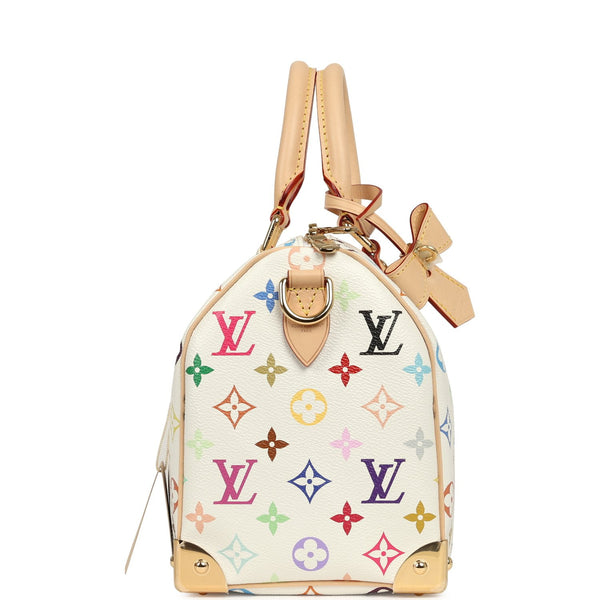 Louis Vuitton X Takashi Murakami Speedy 25 Bandouliere White
