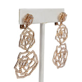 Piaget Rose Dangle Earrings 18k Rose Gold & Diamonds