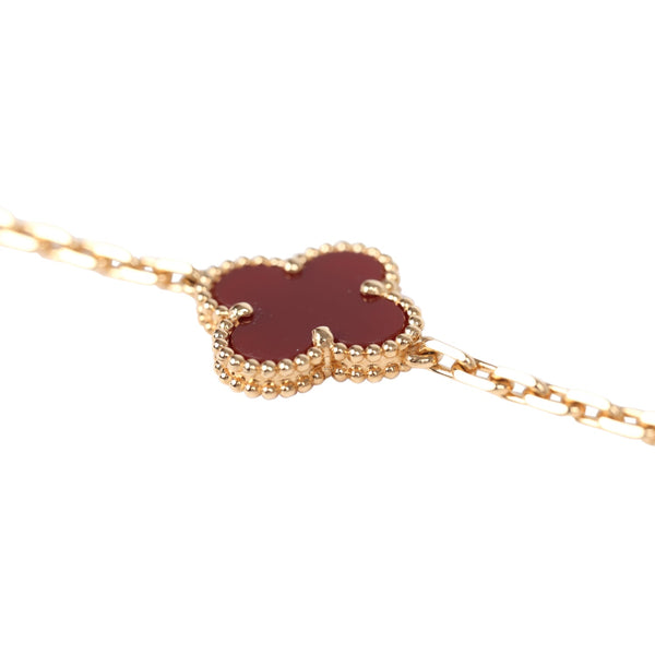 Van Cleef & Arpels Vintage Alhambra Carnelian Bracelet 5 Motifs Yellow