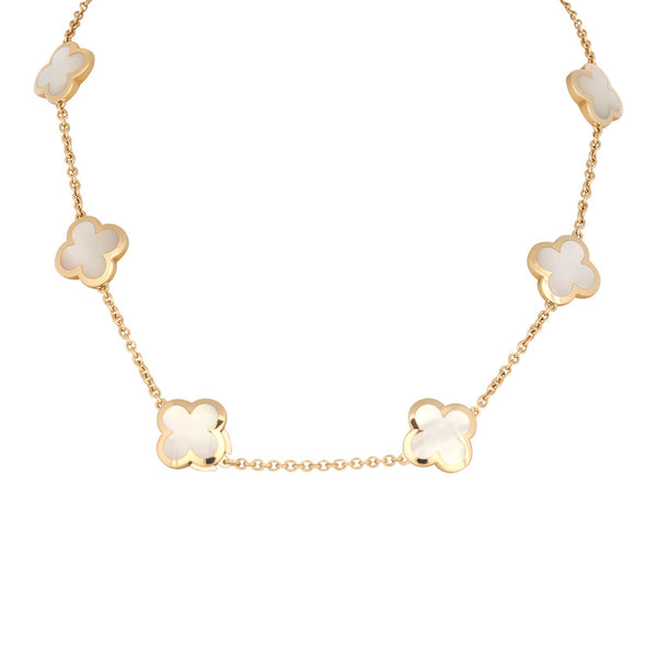 こ*ん様 Van Cleef & Arpels Pre-owned Van Cleef & Arpels Pure Alhambra 9 Motif Necklace Mother of