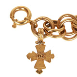 Vintage Chanel Gold Cocomark Cross Link Bracelet