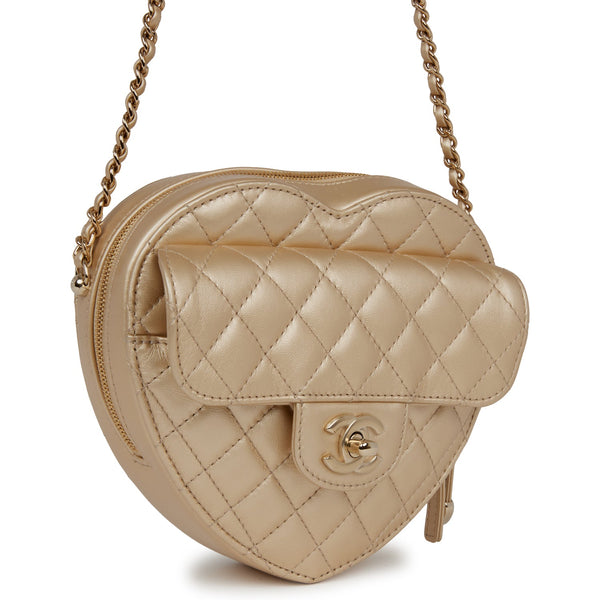 Chanel CC In Love Large Heart Bag Blue Lambskin Light Gold Hardware –  Madison Avenue Couture