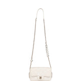 Chanel "My Precious" Flap Bag Imitation Pearl White Lambskin Light Gold Hardware
