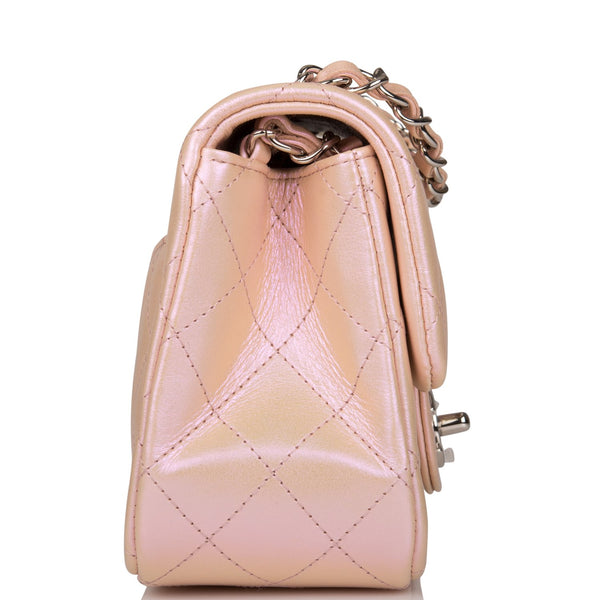 CHANEL Lambskin Quilted Mini Square Flap Pink 1296618