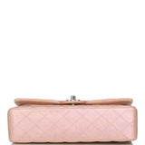 Chanel  Medium Classic Double Flap Bag Pink Iridescent Lambskin Silver Hardware