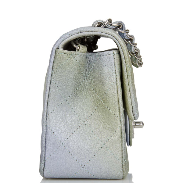 Chanel Mini Square Flap Bag Charcoal Gray - Goatskin