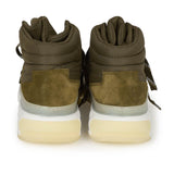 Chanel CC Hightop Winter Sneakers Olive Green Nylon and Suede 35