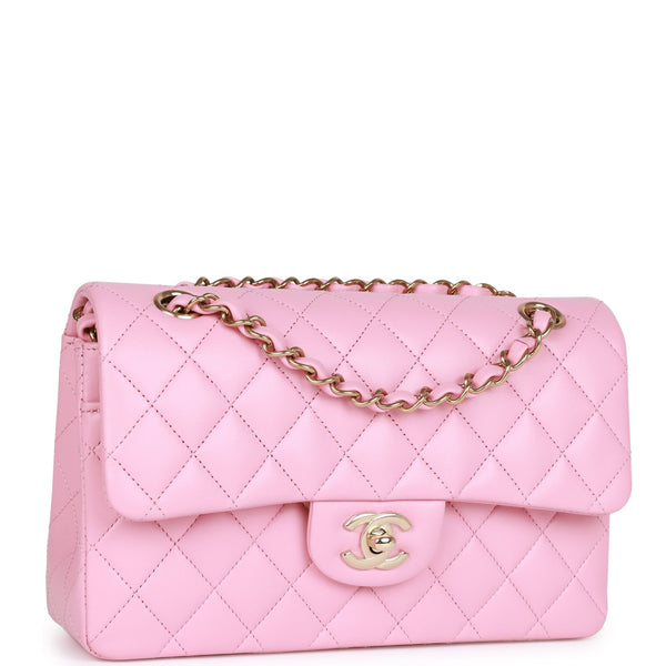 Chanel Small Medium Flap 22K Hot Pink Lambskin with multi-tone hardware