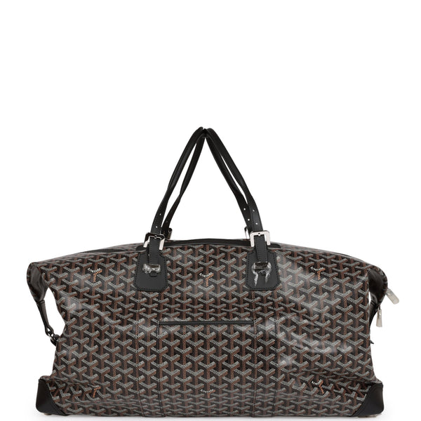 Goyard Goyardine Black Boeing 55 Travel Bag Silver Hardware