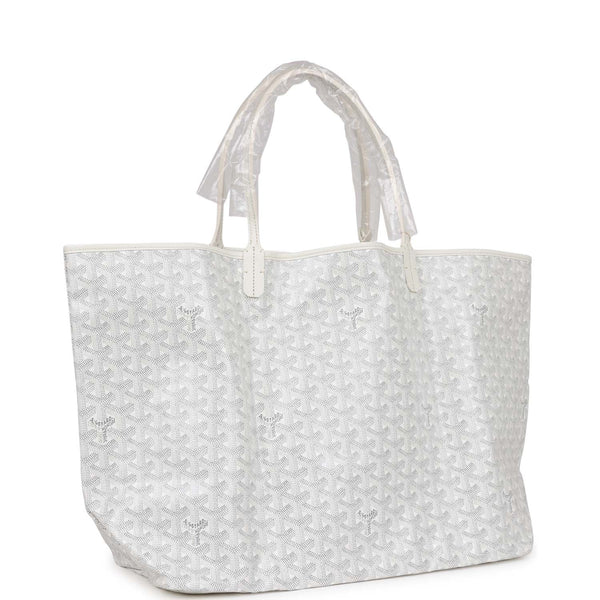 Goyard Goyardine White St. Louis GM Tote Bag Silver Hardware – Madison  Avenue Couture