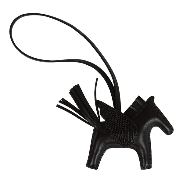 Hermes Sesame/Bleu Saphir/Black Pegasus Horse Rodeo Bag Charm PM – Madison  Avenue Couture