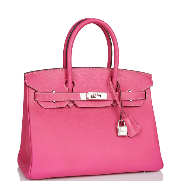 Hermes Birkin 30 Bag Rose Tyrien Candy Epsom Limited Edition Palladium –  Mightychic