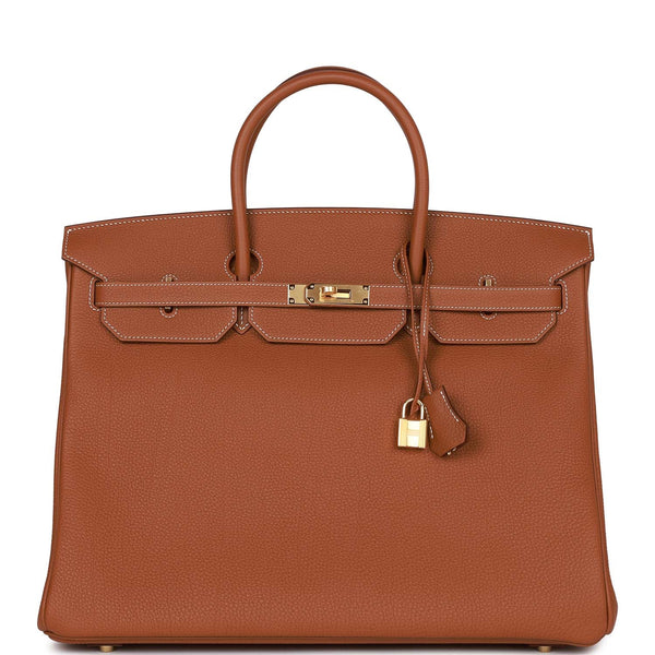 Hermès - Birkin 40 in Togo Gold leather Brown ref.1015728 - Joli Closet