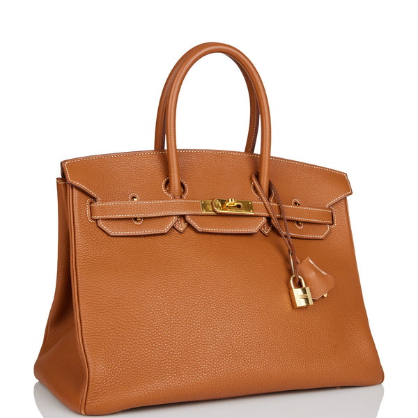 Hermes Birkin 35 Bag Coveted Gold Togo Gold Hardware – Mightychic