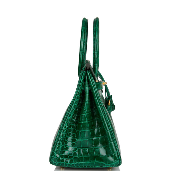 Hermes Vert Emerald Shiny Crocodile Porosus Birkin 35 Bag – The Closet