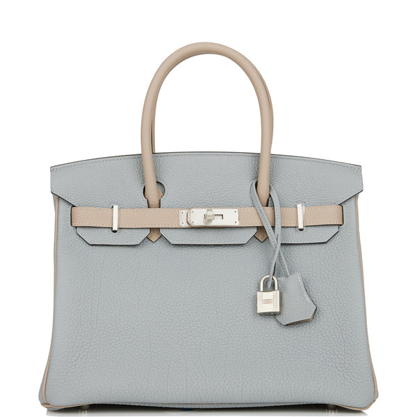 HERMES Taurillon Clemence Birkin 30 Gris Tourterelle 1132541