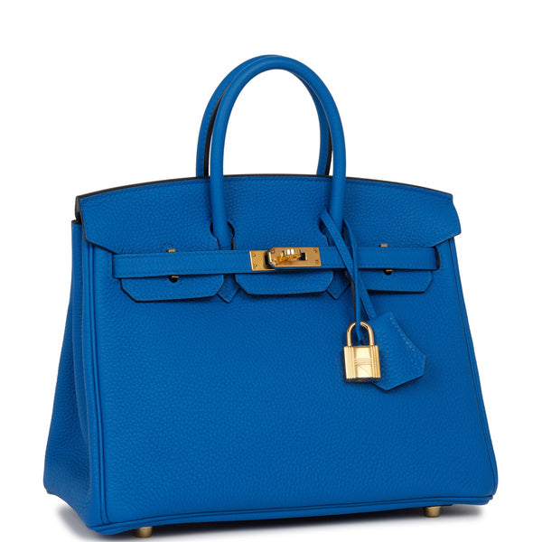 HERMES Birkin 25 Togo Bleu Zanzibar Palladium Hw - Timeless Luxuries