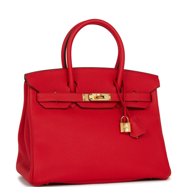 Hermes Birkin 30 Verso Rouge Casaque Rouge H Leather Togo Palladium  Hardware at 1stDibs