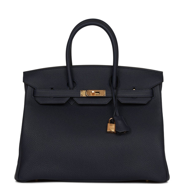 Hermes Birkin Handbag Bleu de Galice Togo With Gold Hardware 35 at