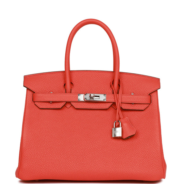 Hermes Birkin 30 Bleu Thalassa/Orange Poppy Togo PHW