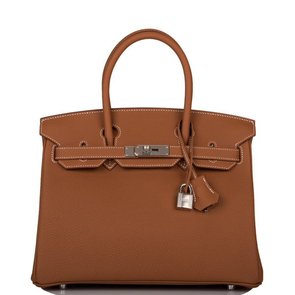 Hermes Birkin 30cm Orange Bag Togo Gold Hardware - Nadine Collections