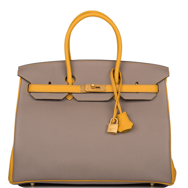 Hermes Special Order (HSS) Birkin 25 Gold and Jaune Ambre Togo Brushed Gold  Hardware