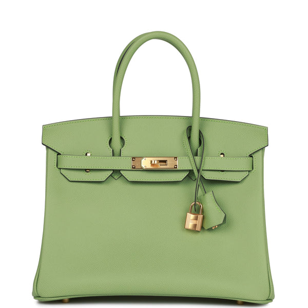 Hermes Birkin 30 Sellier Vert Criquet Green Epsom Gold Hardware NEW at  1stDibs