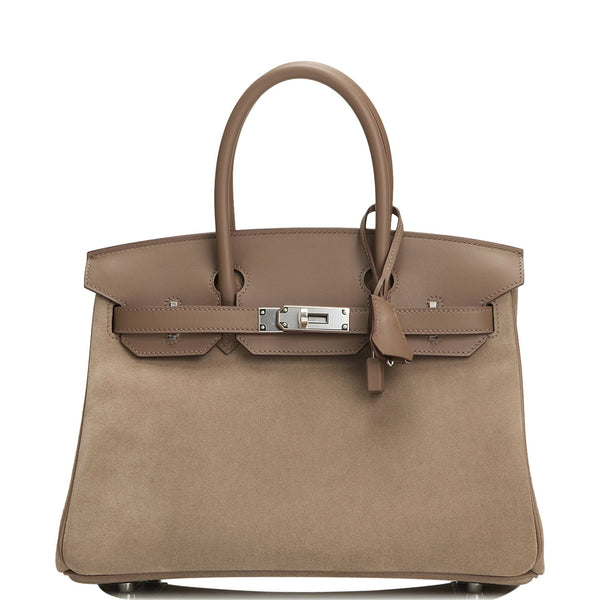 Hermès Birkin 30 Grizzly Gris Perle Swift & Veau Doblis Suede Permabra