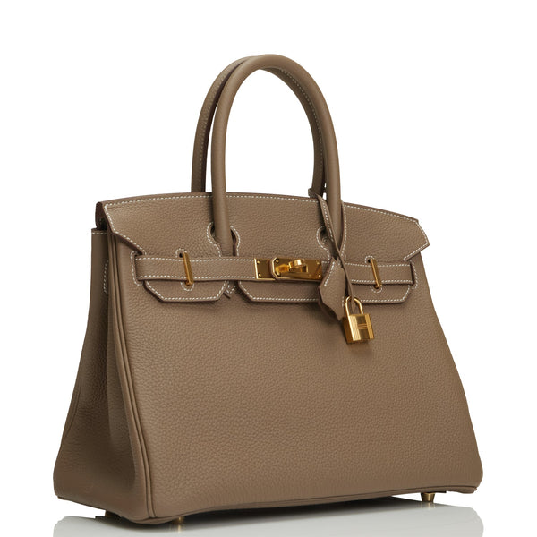 BIRKIN 30 bag eTOUPE TAUPE gold hardware togo – Mightychic