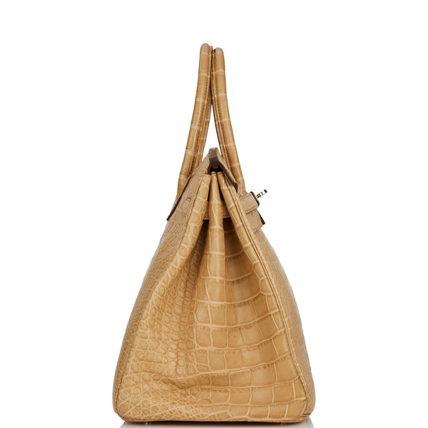 Sold at Auction: HERMÈS, Birkin 35 handbag, Geranium alligator  mississippiensis matte leather, with palladium hardware