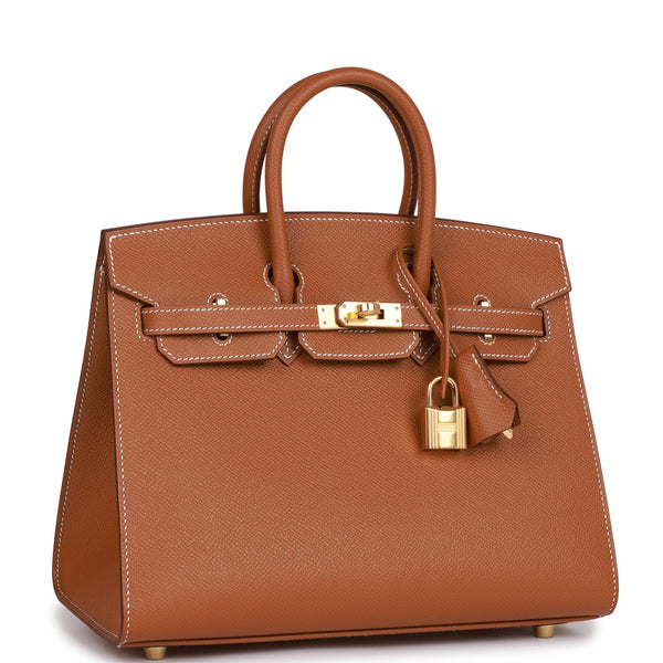 Hermes Birkin Sellier Bag Bicolor Epsom with Brushed Gold Hardware 25 at  1stDibs