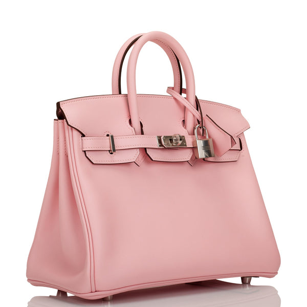 Hermès Rose Sakura Swift Birkin 25 Palladium Hardware, 2021
