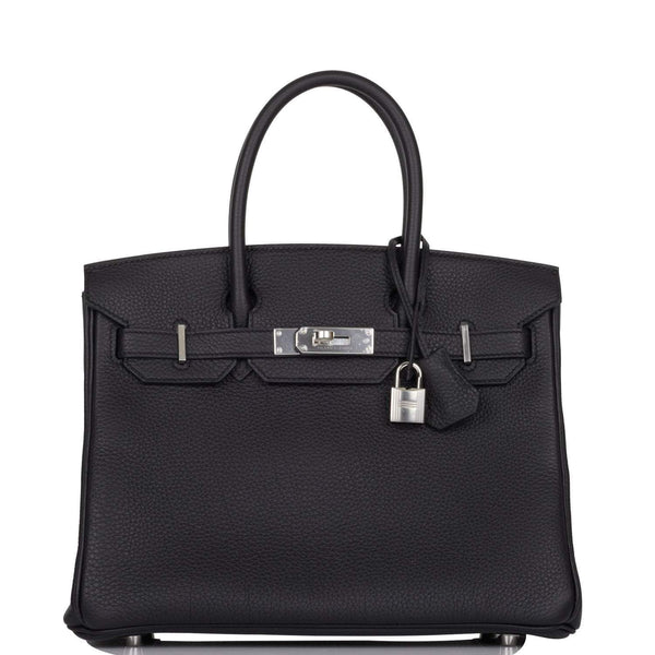 Hermes Birkin 30 Black Box Leather Bag Palladium Hardware – Mightychic