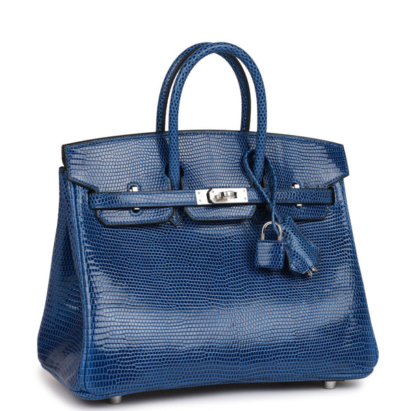 Hermès Birkin 25 Touch Blue France/Sapphire Togo/Lizard With Gold