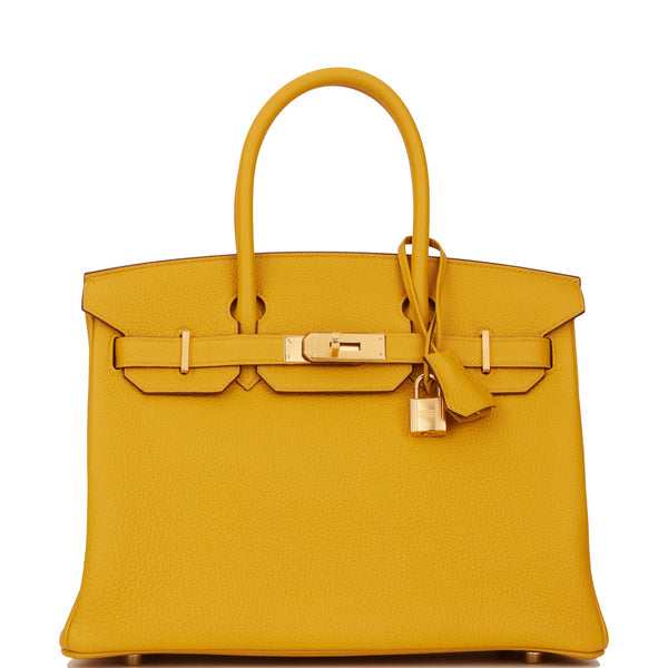 Hermès Jaune Ambre Retourne Kelly 32cm of Togo Leather with Gold Hardware, Handbags & Accessories Online, Ecommerce Retail