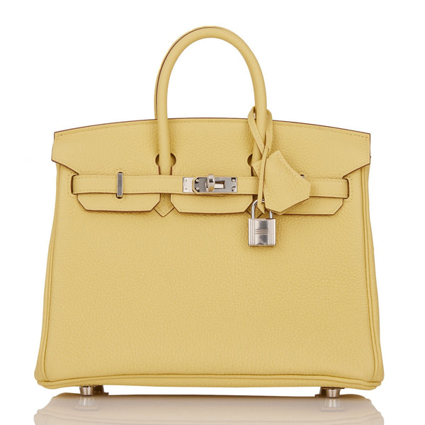 Hermes Birkin 25 Jaune Poussin Pale Yellow Gold Hardware - Chicjoy