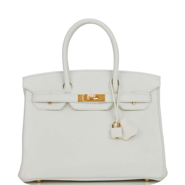 Hermes Birkin 30 Bag White Clemence Leather with Gold Hardware – Mightychic