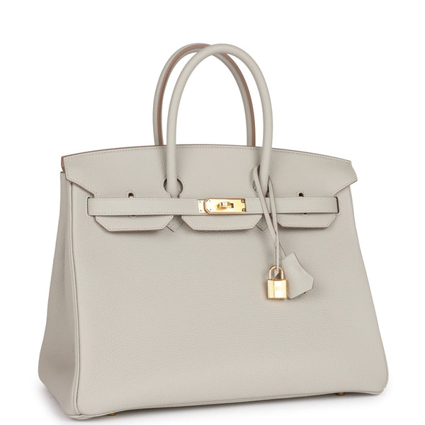 Hermes Birkin Bag 35cm HSS Tri-Color Gris Tourterelle Etoupe Etain Gold  Hardware